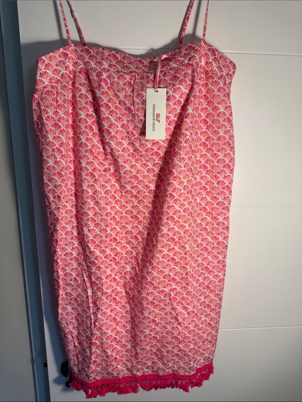 Vineyard Vines Pink Patterned Spaghetti Strap Dress